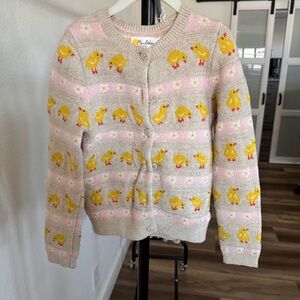 Mini Boden Cute Spring Chick Patterned Cardigan